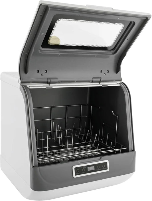 BREXOLP zmywarka kompaktowa, Zmywarka, 45 x 40 x 44, 8 cm, 800 W, 3 programów, 55 do 65°C, 220 V, kemping, LED ekran