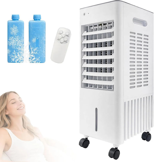 Simsky klimatyzator przenośny, Klimatyzator, 12 l, 4- in-1 7.5h, Przenośne, minutnik, Duży zbiornik, 12 l Zbiornik z 2 bloki lodu, Powietrze odświeżacz 4 -in-1 4-en-1