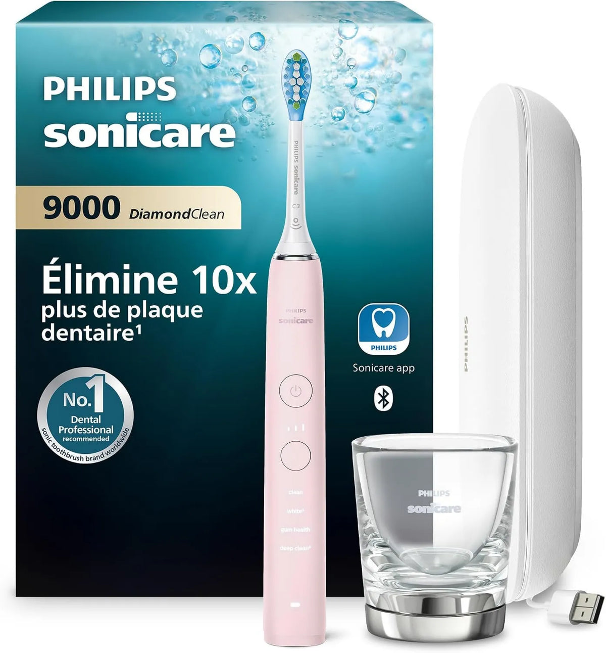 PHILIPS, HX9911 / 29 czujnik, szczoteczka do zębów, aplikacja, 3 poziomów, płyta IPS, USB, 4 tryby, szkło HX9911/29