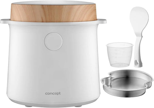 Concept ryżowar, Koncepcja RE3030 Kuchenka, elektryczna kuchenka ryżowa, 1, 5 l, biały, drewno