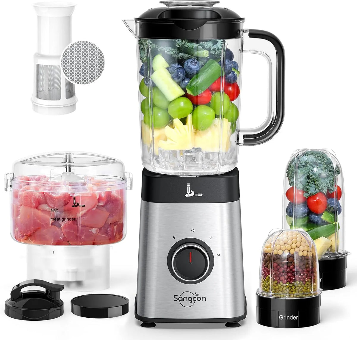 sangcon blender kielichowy, Mikser, 500 W, 3 Regulacje prędkości z funkcją impulsu