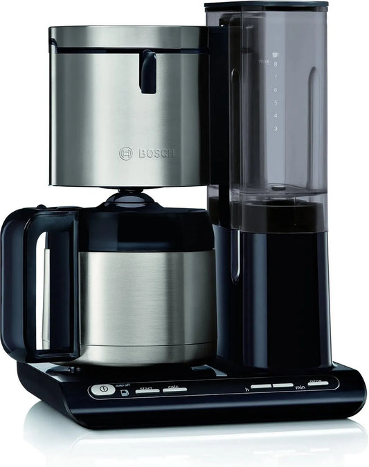 Bosch TKA8A683 ekspres do kawy, 1,1 l, 12 filiżanek, praca automatyczna, Styline przelewowy ekspres do kawy, czujnik aromatu, automatyczne wyłączanie