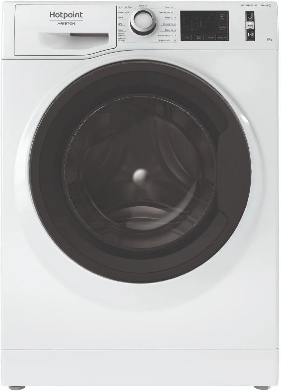 Hotpoint pralka, NWB11489WMVAFR, 11 kg, klasa energetyczna E, stojąco-biała, 1400 obr. / min, paczka parowa