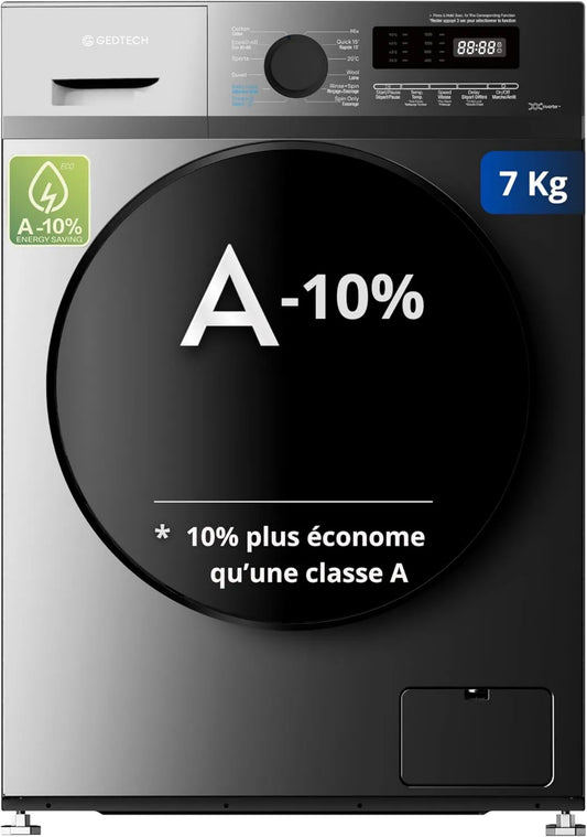 GEDTECH pralka, GLL71200BL, min - 16 programów - Eco - Intensywny - Szybki, 1200 obr./min, min, 7 kg, bardzo niskie conso