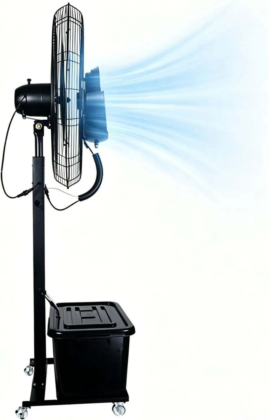 Lsoiup, Odświeżacz powietrza, 200 cm, 42 l, Ø 81 cm, na zewnątrz, koła jezdne, 3 prędkości, oscylacja 90 ° Prawy - lewy