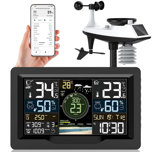 jely, Stacja, Sensor, bezprzewodowa stacja meteorologiczna, do użytku na zewnątrz, WiFi, profesjonalny
