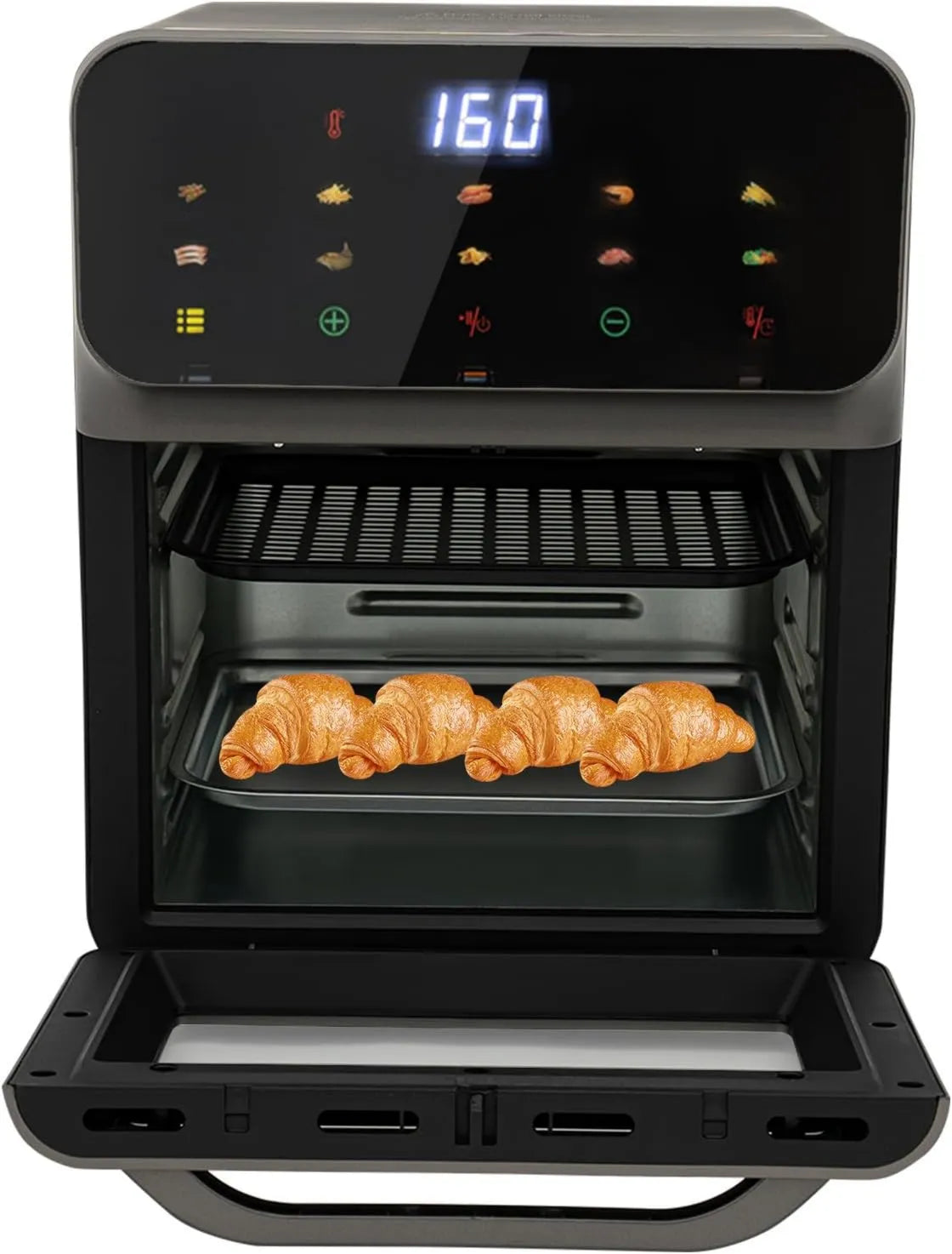 SuhoFutus mini piekarnik, Pizza piekarnik elektryczny, 13 l, 1350 W, licznik, regulator temperatury do 200°C, licznik 15 do 60 min, 2 płyty grzewcze