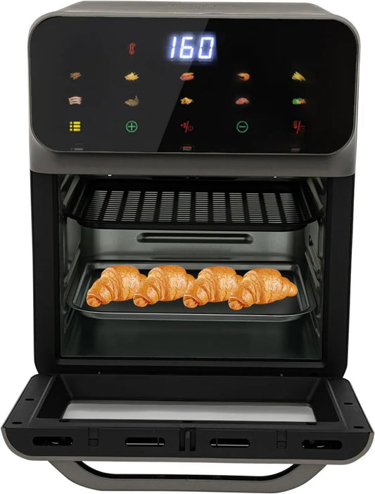 SuhoFutus mini piekarnik, Pizza piekarnik elektryczny, 13 l, 1350 W, licznik, regulator temperatury do 200°C, licznik 15 do 60 min, 2 płyty grzewcze