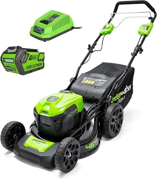Greenworks, GD40LM46SPK4x Bateria, Ładowarka, 46 cm, 40 V