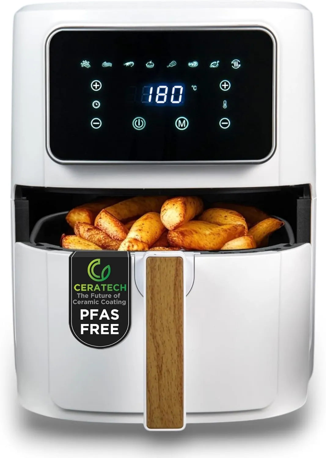Bergner frytkownica beztłuszczowa, 6.9 l, 1800 W, 8 programów gotowania, 80 do 200°C, PFAS 1800 W, minutnik, minutnik do 30 min