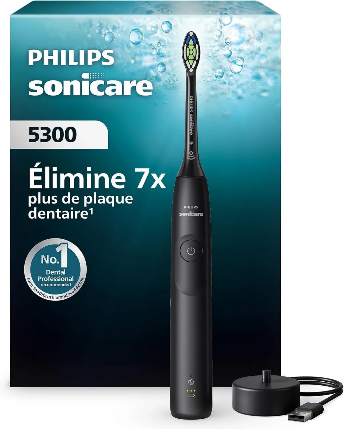 PHILIPS, HX7101 / 01 szczotka, szczoteczka do zębów, licznik, płyta IPS, 2 poziomów, czarny HX7101/01