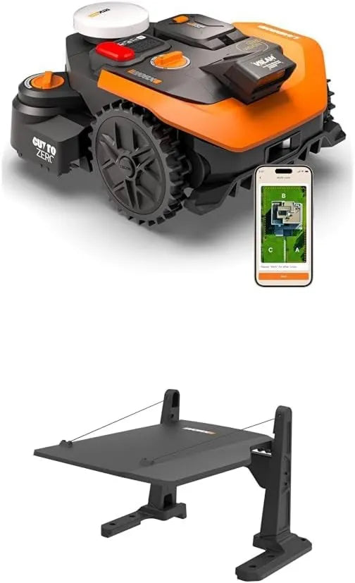 Worx WR312E 2WD kosiarka, 1200 m², Landroid Vision Cloud Robot Kosiarka z Garażem, Bez Przewodu Granicznego na 1200 m², AI Omijanie Przeszkód