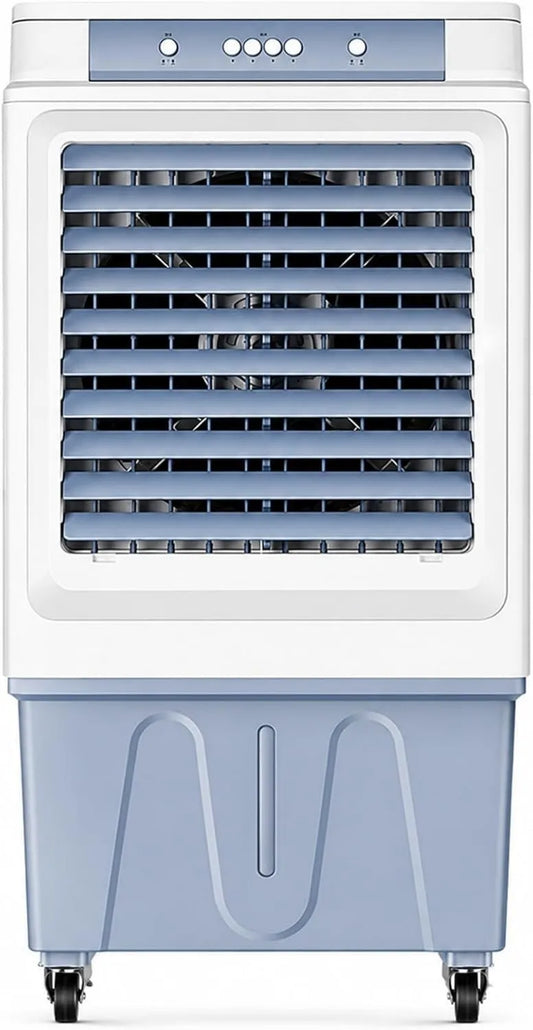 WNGJZZYC klimatyzator przenośny, Odświeżacz powietrza, 50 l, na zewnątrz, przemysłowy, 3 prędkości, oscylacja, duży zbiornik, profesjonalny, 4 opakowania na lód i koła, 120