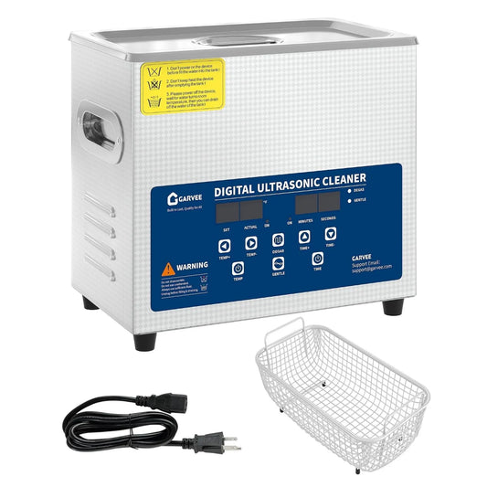 Acekool, 40kHz 0- 30min Ultrasoniczny zbiornik czyszczący, Czyściciel, 3 l, 60 W, Stoper, Profesjonalne, Stal nierdzewna, Laboratorium 0-30min