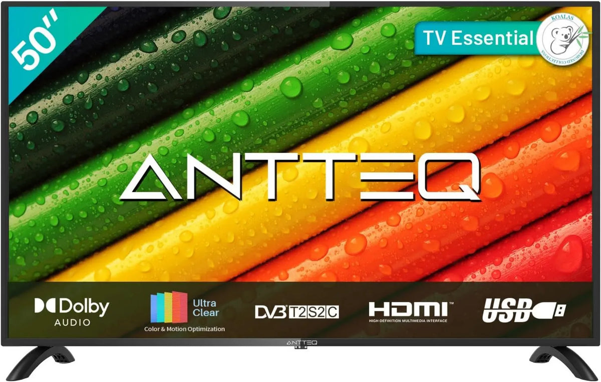 Antteq telewizor, Smart TV, 50 cali, TV, AB50D1, potrójny tuner DVB- T2, S2, dźwięk Dolby, HDMI, USB, Dolby Audio, CI +, cyfrowy Audio wyjście, Tryb hotelu DVB-T2