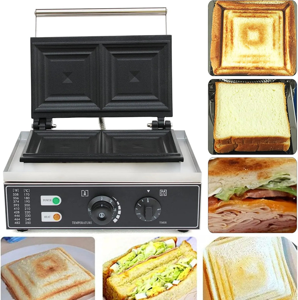 KenSyuInt, Maszyna do pączków, 1500 W, grill, profesjonalne, z powłoką nieprzywierającą powłoki