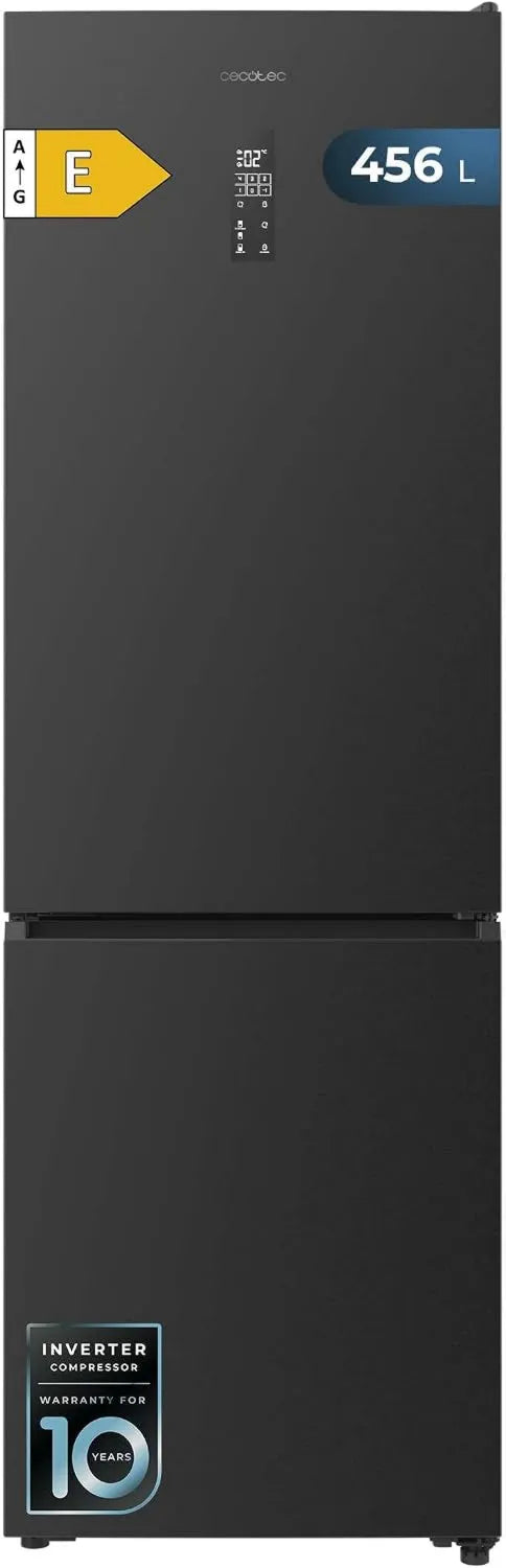 Cecotec lodówka, 201 cm, 59,5 cm, No Frost, technologia No Frost, MAX INSIDE z VIP Tech, sprężarka inwerterowa Plus, niskie zużycie energii