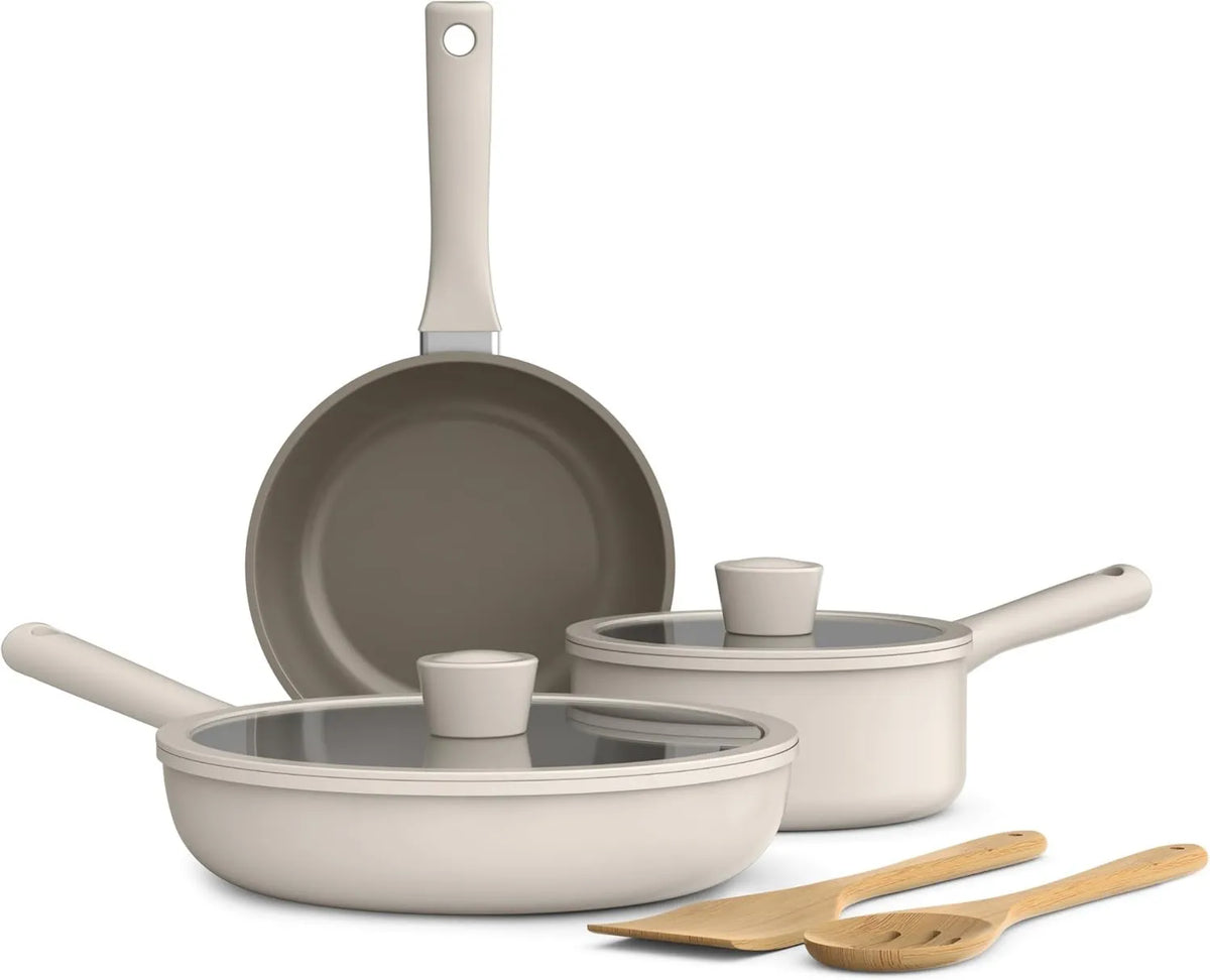 BELLA, Bateria, bateria patelni i patelni, 7 pokoi, ceramika kuchnia non- stick 7 ft