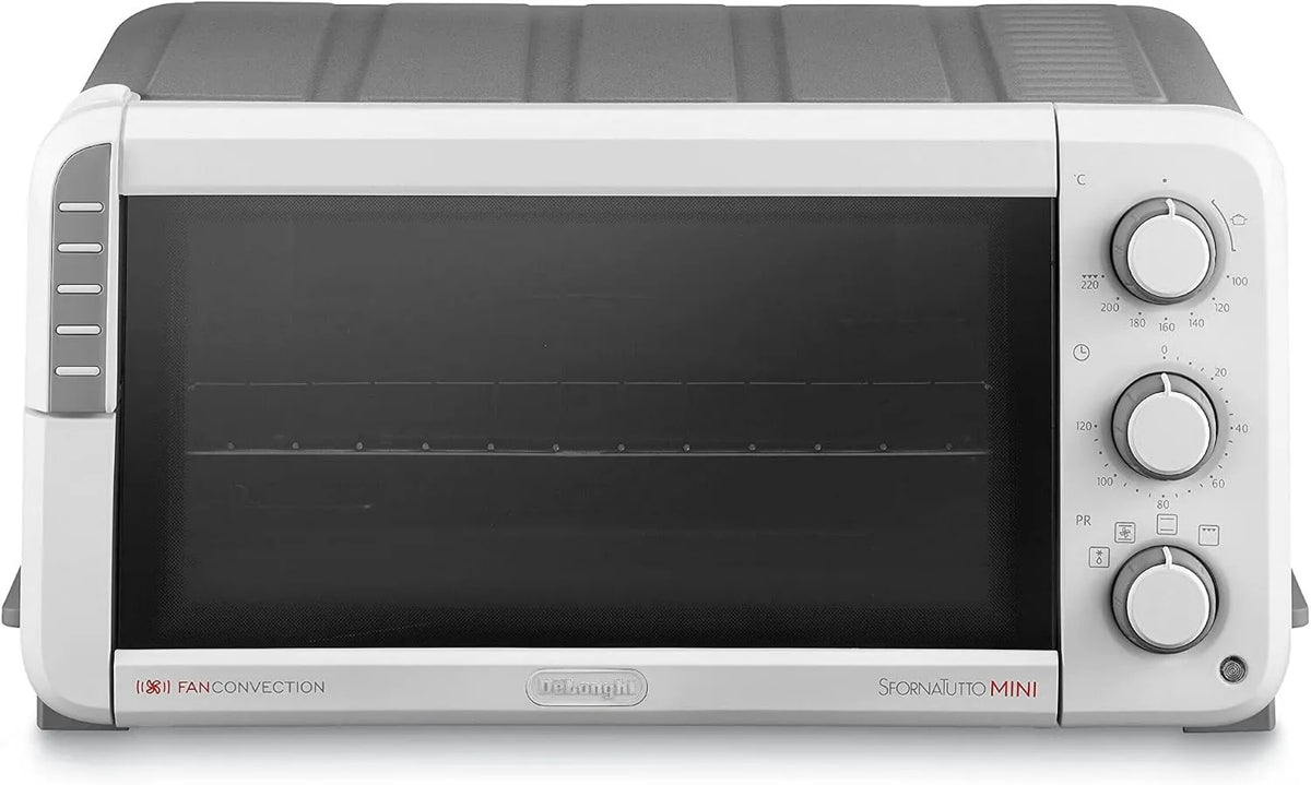 De'Longhi EO12512.WG piekarnik elektryczny, 1400W, funkcja grilla, Compact Cavities Piekarnik Elektryczny, Piec Wentylatorowy 1400W, Grill 800W