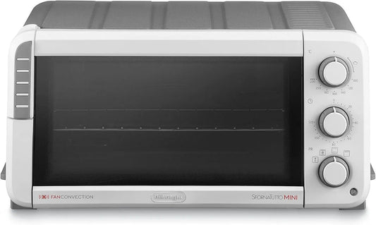 De'Longhi EO12512.WG piekarnik elektryczny, 1400W, funkcja grilla, Compact Cavities Piekarnik Elektryczny, Piec Wentylatorowy 1400W, Grill 800W