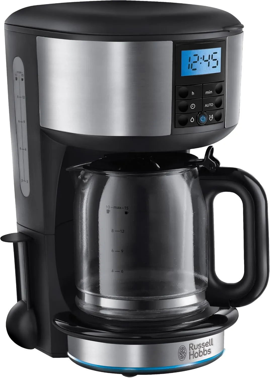 Russell Hobbs, Elektryczny ekspres do kawy, 1, 25 l, 1000 W, Hot Hold, Ekspres do kawy 20680- 56, 10 kubków, szklanki do herbaty 1.25 l