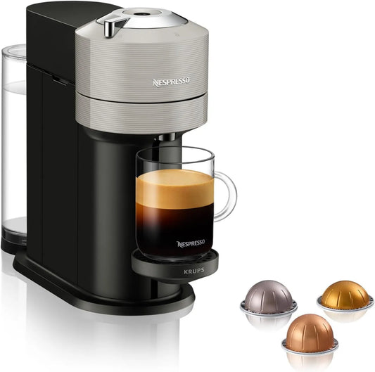 Nespresso, Elektryczny ekspres do kawy, Szary, Zestaw 12 kapsułek, 4 długości kawy, 4 rozmiary filiżanki ekspres do kawy