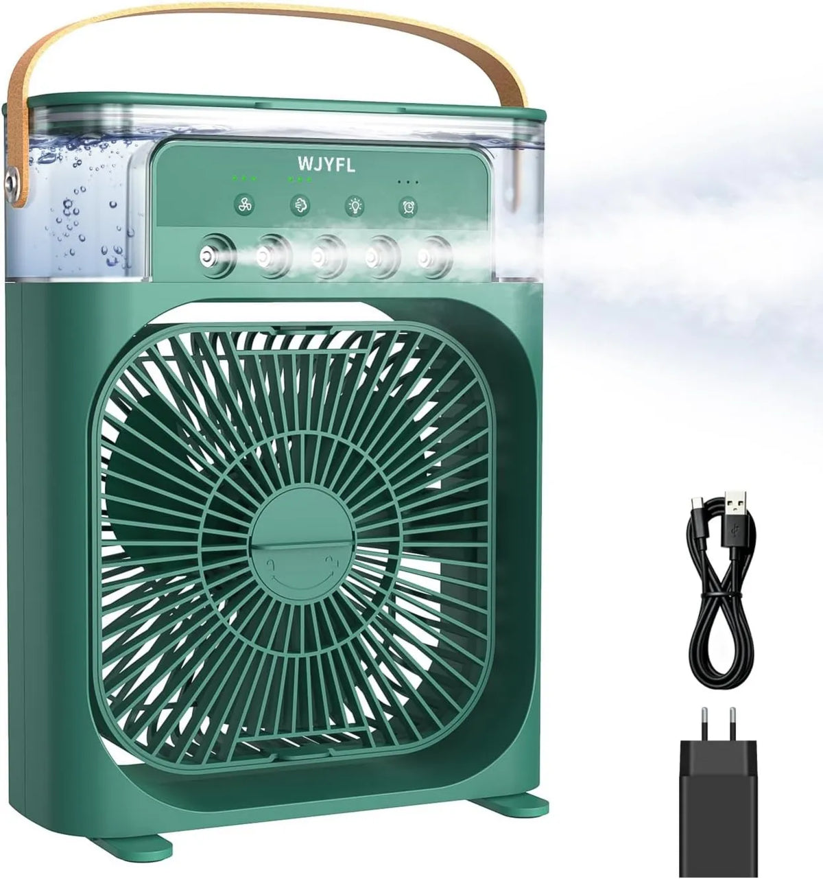 WJYFL klimatyzator przenośny, Produkt minutnik, Chłodnica mobilna, 5 orif.brum., dom, biuro Green