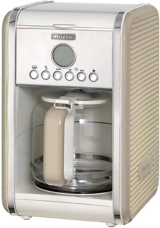 Ariete, Elektryczny ekspres do kawy, 1.5 l, 2000 W, minutnik, Vintage Coffee maszyna Americano 1342, 24 Hours minutnik, Do 12 Cups, Pojemność 1