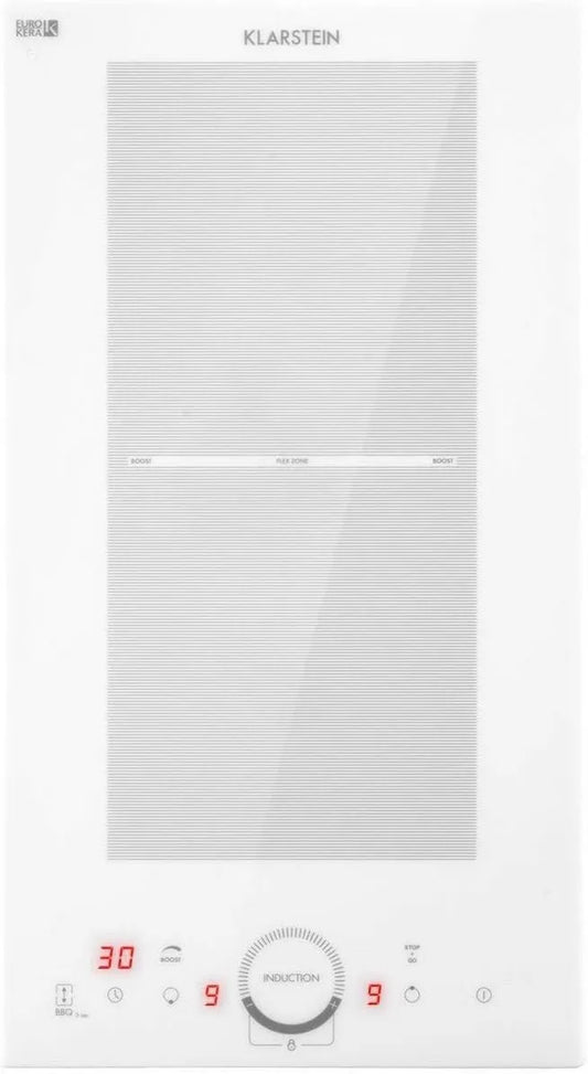Klarstein płyta indukcyjna, 2000 W, 3500 W, 2800 W, sterowanie dotykowe, Delicatessa Slim Domino, technologia Flexzone, wykrywanie garnków