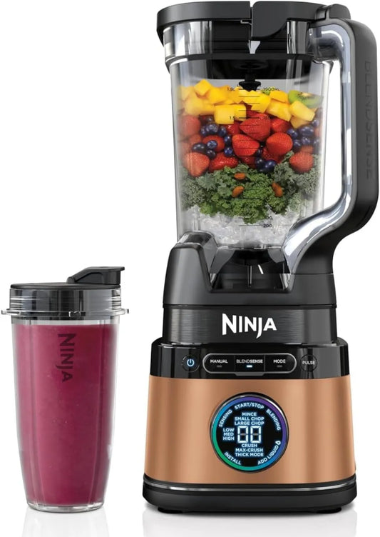 Ninja TB301EUCP blender, 1200 W, 900 ml, 680 ml, 2-in-1 Detect Power Blender Pro & Single Serve, rozdrabnianie warzyw i miksowanie mrożonych napojów