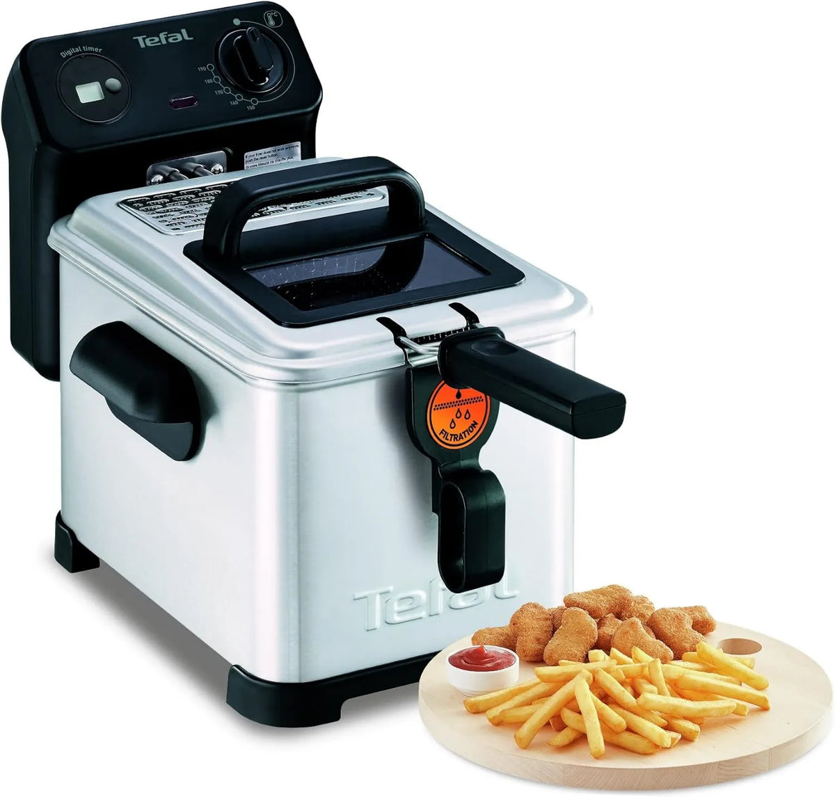 Tefal, elektryczny Fry z olejem, Filtra Pro, do półprofesjonalnego Fry, 4 l, 2400 W, Stal nierdzewna, Opatentowany system filtrujący