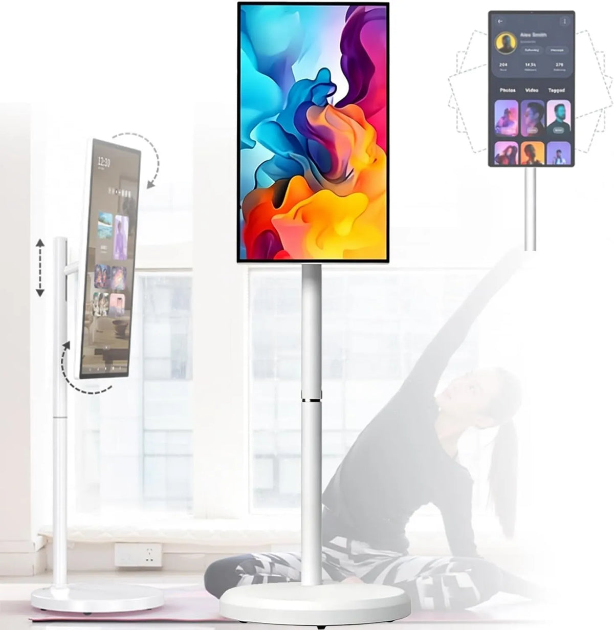 XINGSHANG, Monitor 1080p, 4k 4 + 64go, 8 + 128go, 21, 5 cala, przenośny, dotykowy, 4K UHD, 8GB + 128GB, 24, '27'
